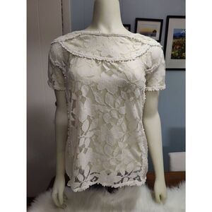 Hi-Line Lace Paneled Blouse